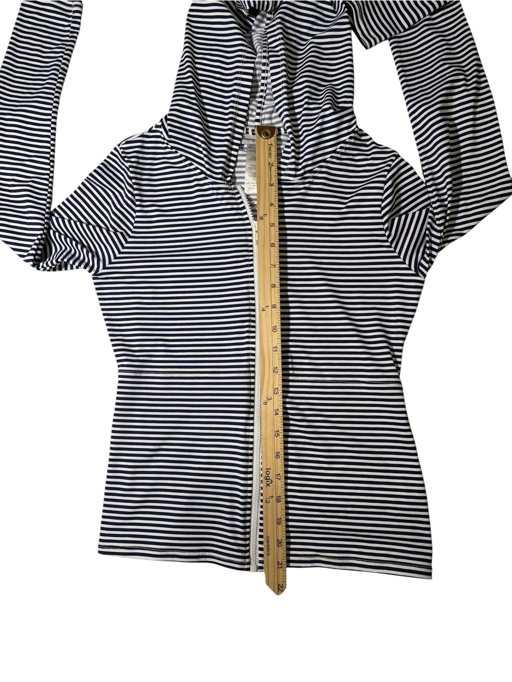 Tommy Bahama Full Zip Hooded Rash Guard Jacket UPF 50+ Women's Small Navy White - Picture 13 of 14